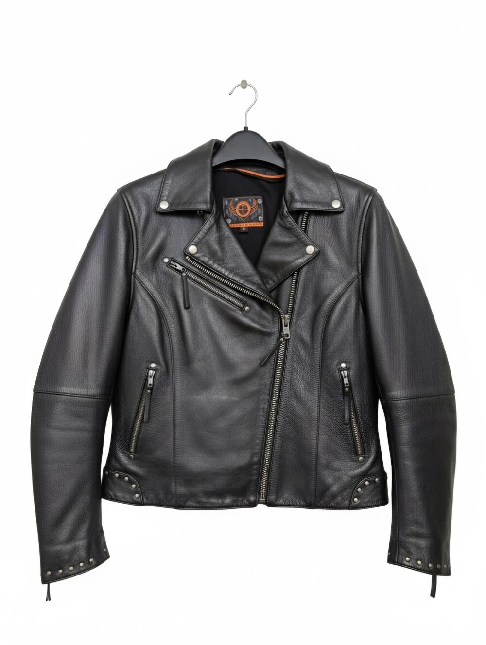 Black Leather Moto Jacket - Women